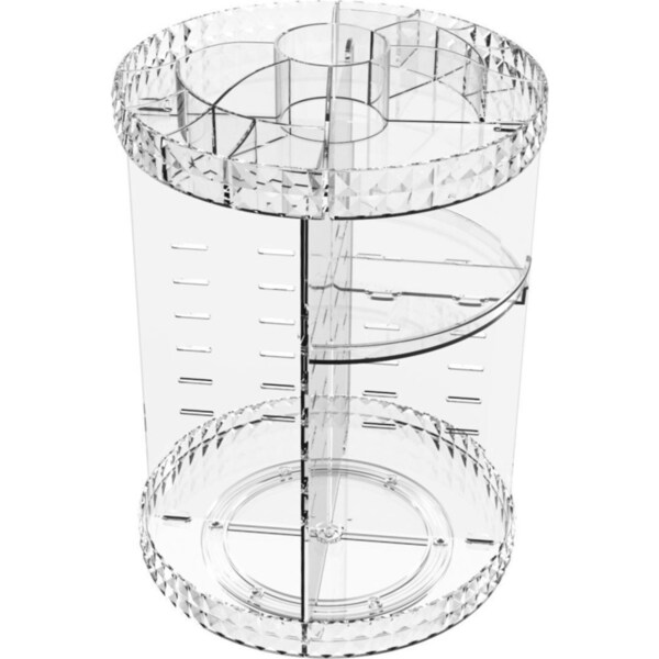 Ozoffer Acrylic Makeup Organiser 360? 3 Layer Rotating Clear Cosmetics Holder Storage