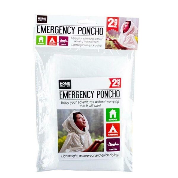 Ozoffer 2Pcs Poncho Light Unisex Clear Waterproof Raincoat Hooded
