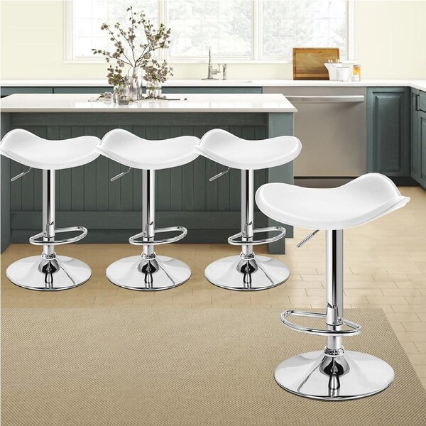 4x ALFORDSON Bar Stools Portia Swivel White