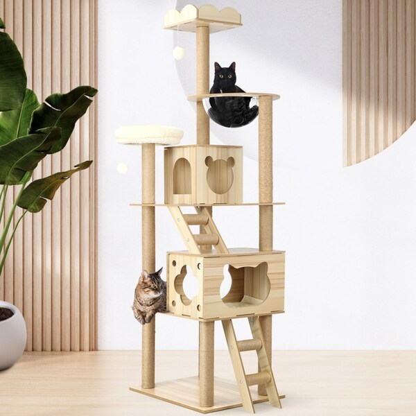 Alopet Cat Tree Tower Scratching Post Scratcher Wood Condo House Bed Trees 190cm