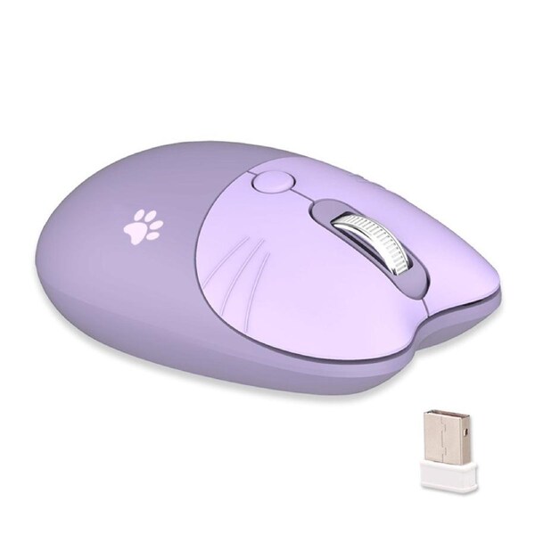 Nevenka 2.4G Cute Silent Mouse with USB Receiver 3 Adjustable DPI for PC Laptop Mac M3-Purple
