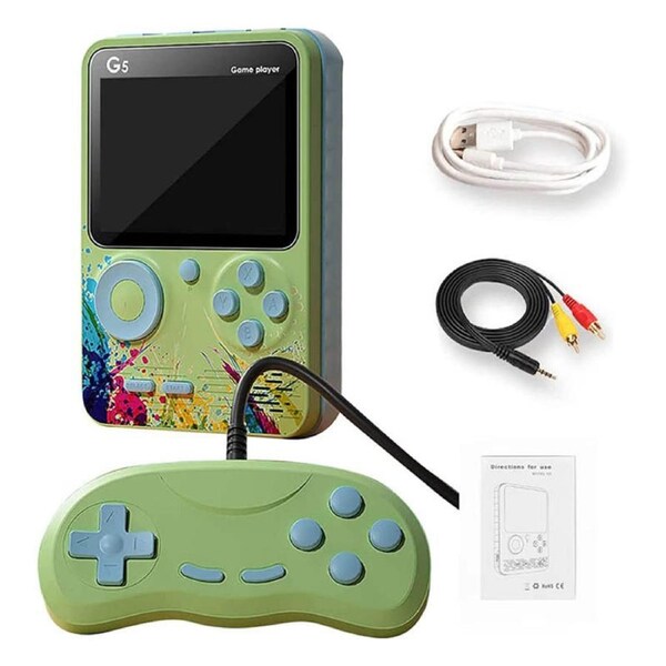 Nevenka 3.0 in Handheld Game Console with 500 Classic Games Supports TV Connection Two Players-Green