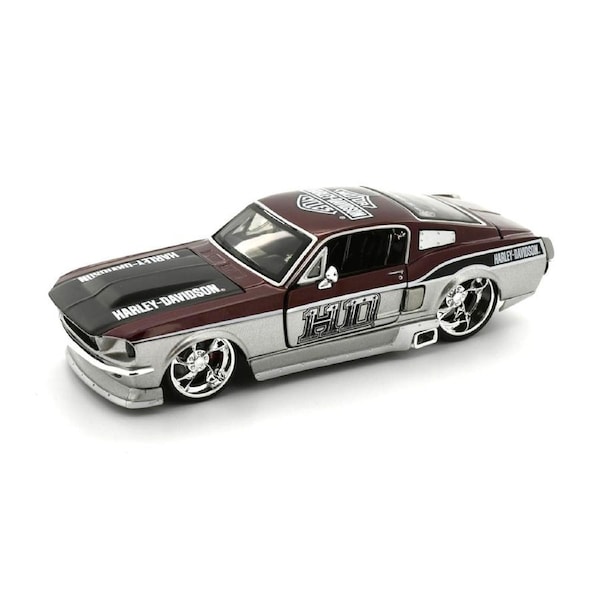 Maisto Licensed 1:24 Scale Harley Davidson Ford Mustang GT 1967 Diecast Model Car Brown&Silver