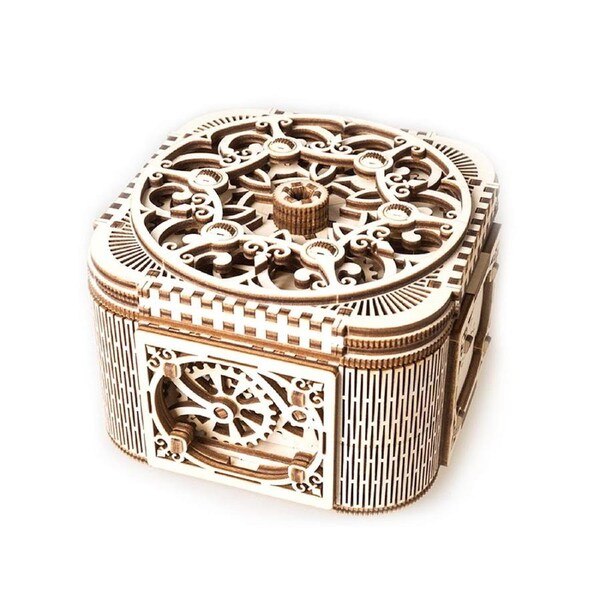 Made in Ukraine UGears Treasure Box Wooden Building 3D Puzzle Model Plywood