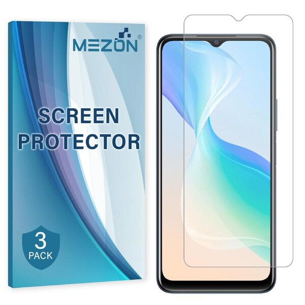 [3 Pack] Vivo Y01 Anti-Glare Matte Screen Protector Film by MEZON – Case Friendly, Shock Absorption (Vivo Y01, Matte)