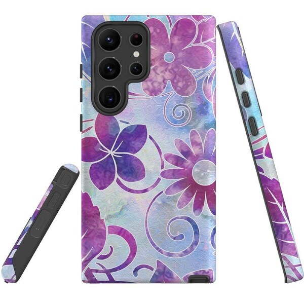 For Samsung Galaxy S23 Ultra Case Shielding Cover, Flower Swirls