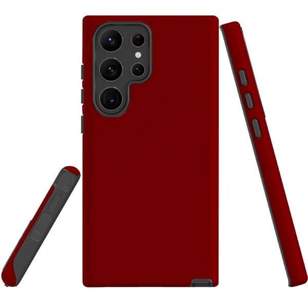 For Samsung Galaxy S23 Ultra Case Shielding Cover, Maroon Red