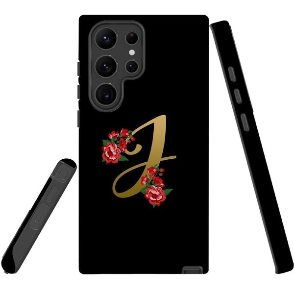 For Samsung Galaxy S23 Ultra Case Shielding Cover, Embellished Letter J