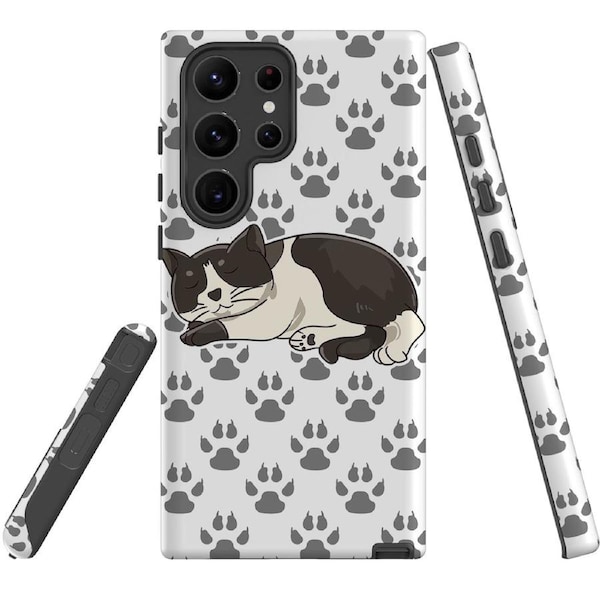 For Samsung Galaxy S23 Ultra Case Shielding Cover, Tuxedo Cat