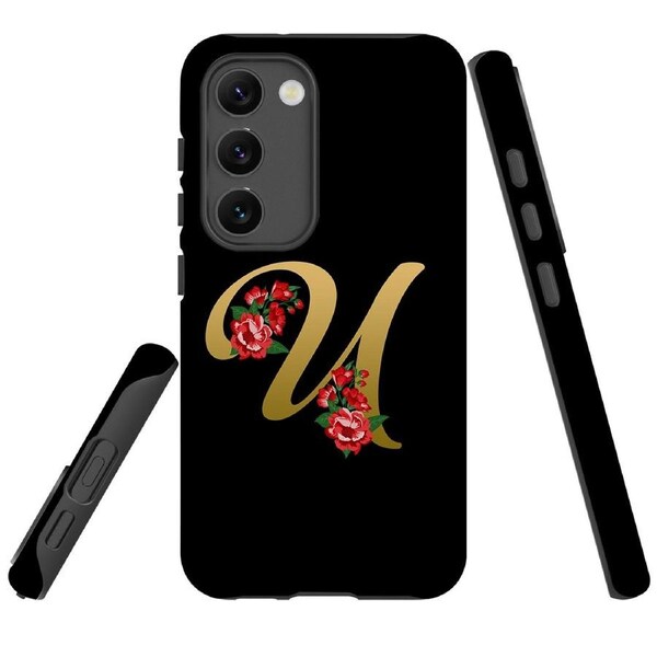 For Samsung Galaxy S23 Case Shielding Cover, Embellished Letter U