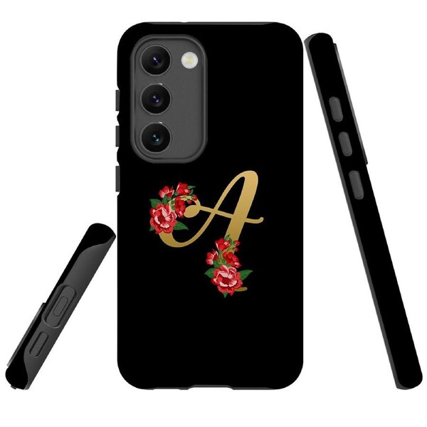 For Samsung Galaxy S23 Case Shielding Cover, Embellished Letter A