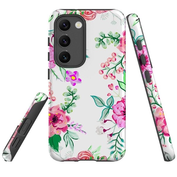 For Samsung Galaxy S23+ Plus Case Shielding Cover, Floral Garden