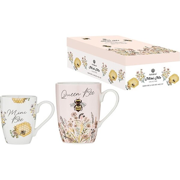 2pc Ashdene Mini Me Bee 200ml/400ml Drinking Cup/Mug Set New Bone China