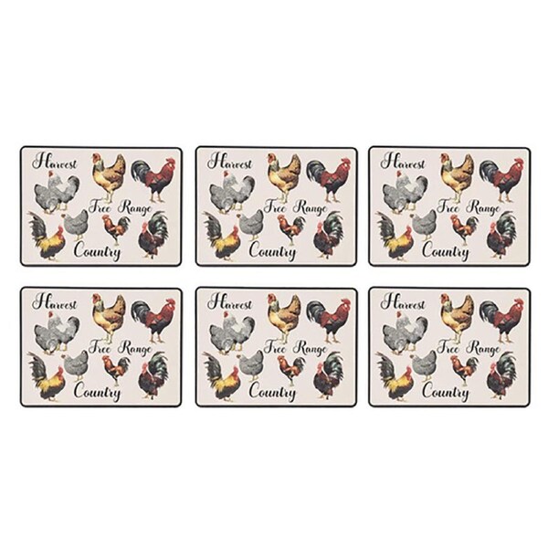 6PK Ashdene Heartland 29x21.5cm Matte Hardboard/Cork Placemat Table/Desk Mat