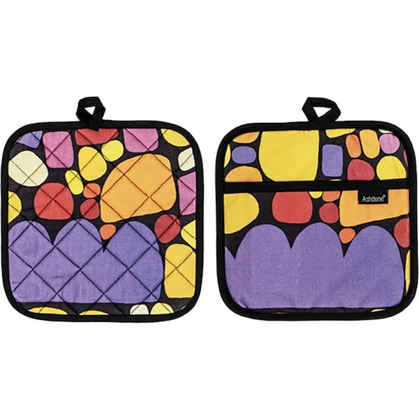 2PK Ashdene Puli Puli 21x21cm Cotton Pot Holder Square Oven Mitt Kitchen Cooking