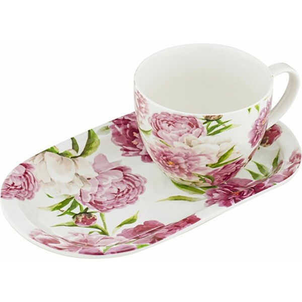 Ashdene Rose Delight Tea Drinking Cup Mug Cake Plate Set 500ml New Bone China