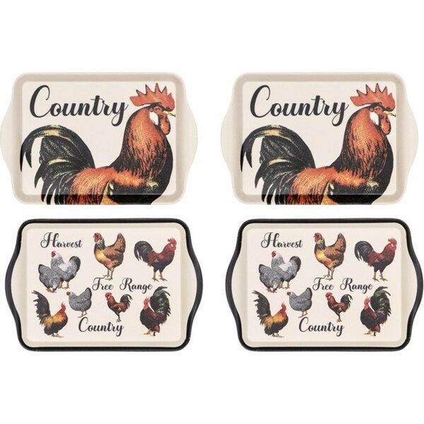 4PK Ashdene Heartland 21cm Matte Melamine Scatter Serving Food Tray Rectangle