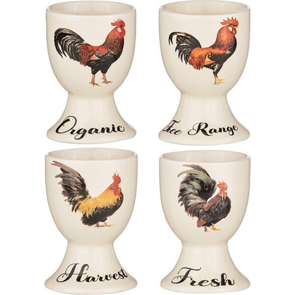 4pc Ashdene Heartland Kitchen Boiled Egg Cup Stand Holder 50ml New Bone China