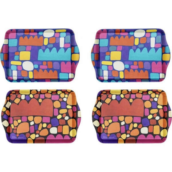 4PK Ashdene Puli Puli 21cm Matte Melamine Scatter Tray Food Serving Assorted
