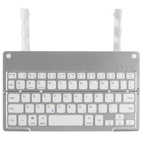 TODO Folding Bluetooth Wireless Keyboard Phone Tablet Holder Windows Android - Silver