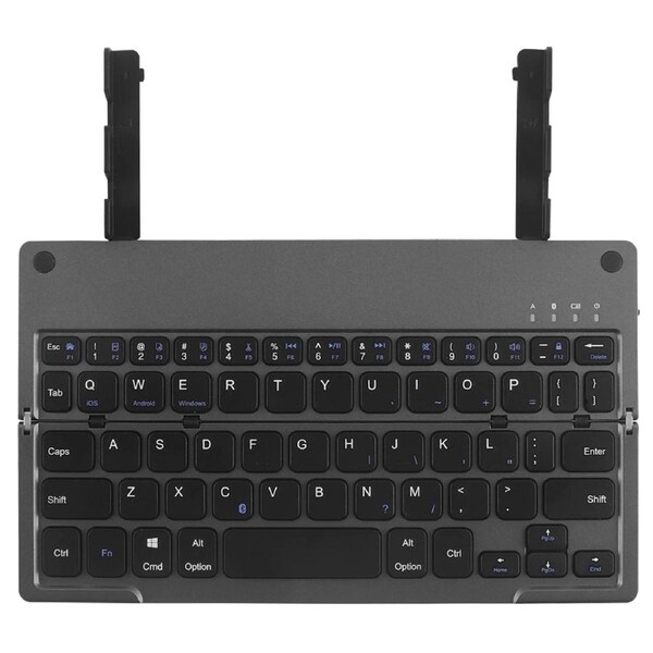 TODO Folding Bluetooth Wireless Keyboard Phone Tablet Holder Windows Android - Black