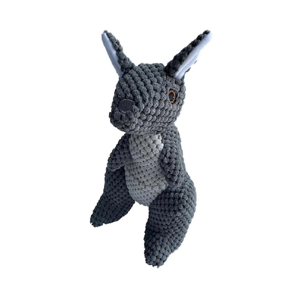 Paw Play Kangaroo Plush Interactive Pet Dog Chew Toy w/ Squeaker 30cm