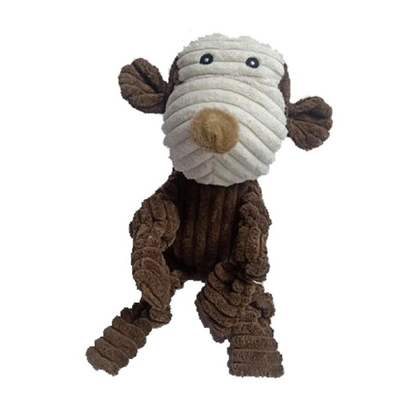 Paw Play Monkey Plush Interactive Pet Dog Chew Toy w/ Squeaker 30cm