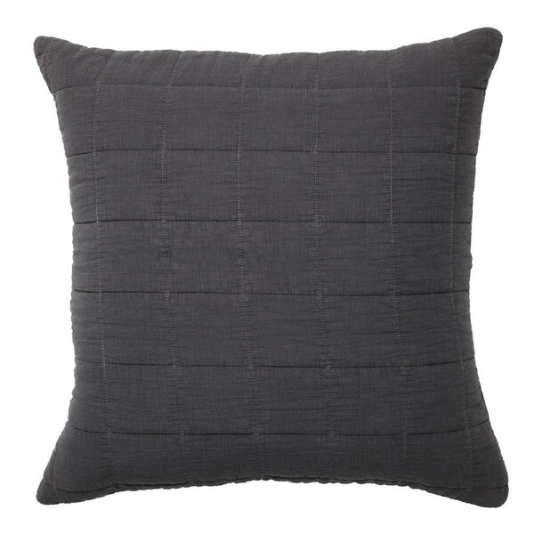 Bianca Geraldton European Pillowcase 65x65cm Square Pillow Cushion Cover Coal