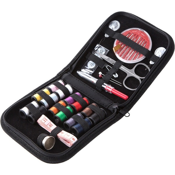 Portable Sewing Kit Home Travel Sewing Thread Needles Pins Measure Set With Case