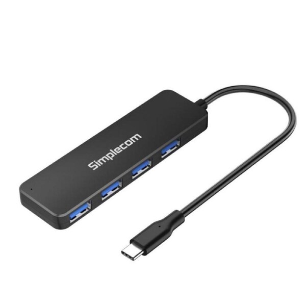 SIMPLECOM CH340 Compact USB-C to 4 Port USB-A Hub USB 3.2 Gen1
