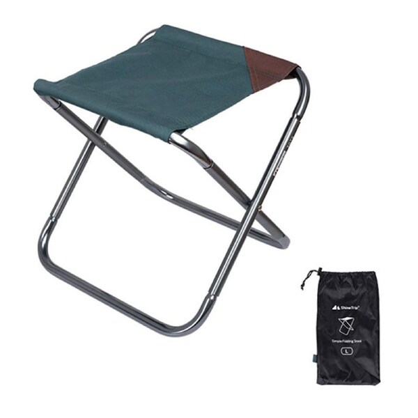 Nevenka Portable Folding Camping Stool Traveling Foot Stool-DarkGreen