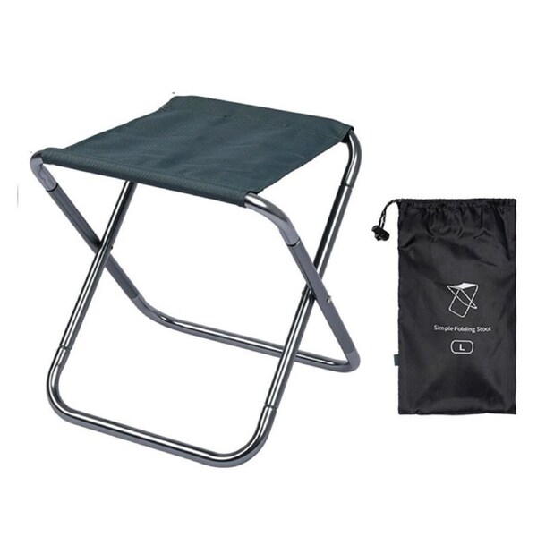 Nevenka Portable Folding Camping Stool Traveling Foot Stool-FullGreen