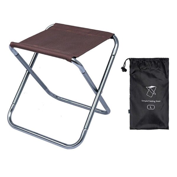 Nevenka Portable Folding Camping Stool Traveling Foot Stool-FullCoffee