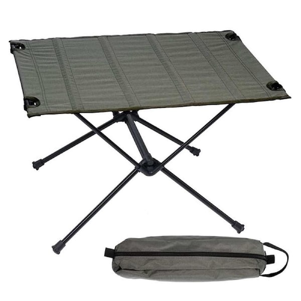 Nevenka Lightweight Folding Camping Table Washable Fabric with Carry Bag-Army Green