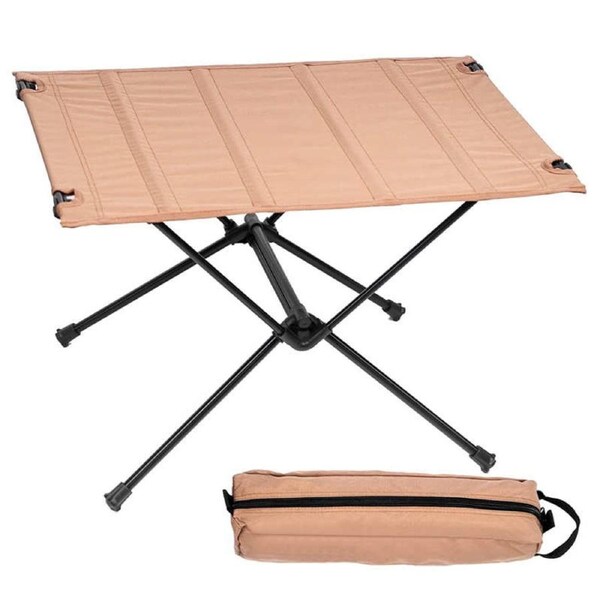 Nevenka Lightweight Folding Camping Table Washable Fabric with Carry Bag-Beige