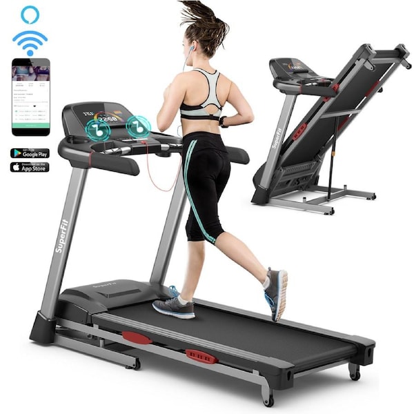 Costway Folding Treadmill Electric Walking Running Machine Home Fitness Exercise Equipment w/LED Display/20 Preset Programs