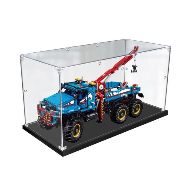 Acrylic Display Case for LEGO 42070 Technic 6x6 All Terrain Tow Truck Figure Storage Box Dust Proof Glue Free
