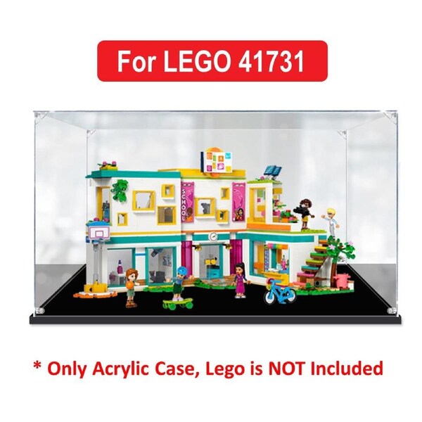 Acrylic Display Case for LEGO 41731 Friends Heartlake International School Figure Storage Box Dust Proof Glue Free