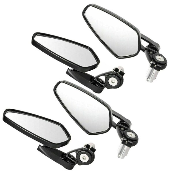 Ozoffer 4pcs 7/8'' Motorbike Side Mirror Handle Bar End Rearview Motorcycle Moto Wing