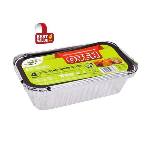 120 x Aluminium Foil Container With Lid BBQ Baking Roasting Oven Tray Takeaway