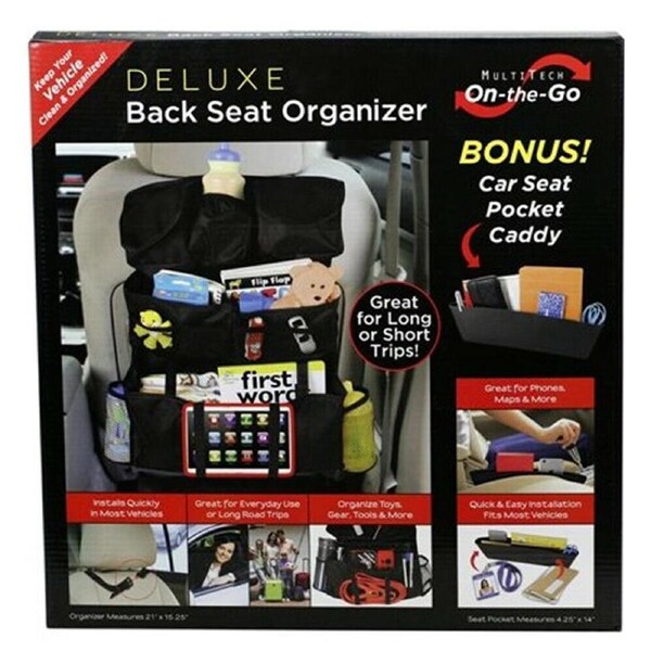 Deluxe Car Seat Back Organiser Multi Pockets Storage Bag Ipad Holder Travel