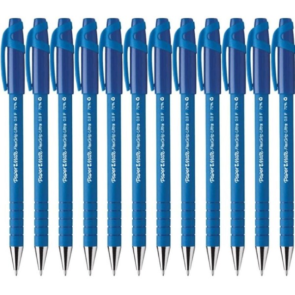 Papermate Flexgrip Ultra Ballpoint Pen Fine Blue Box 12