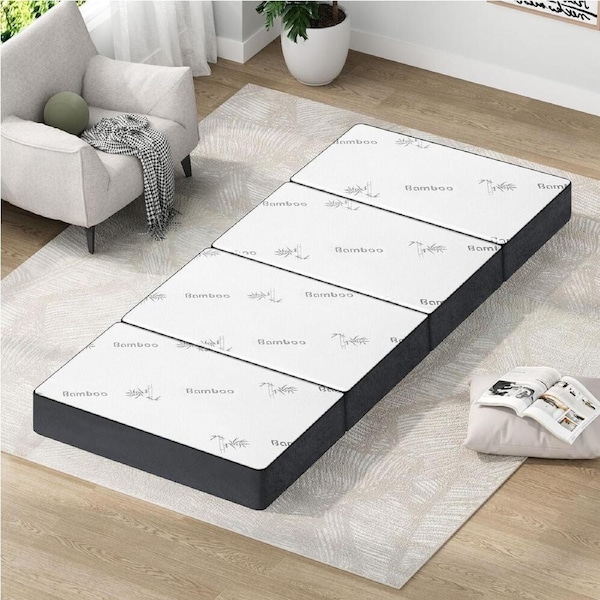 4-Fold STARRY EUCALYPT Folding Mattress Foldable Lounge Sofa Chair Portable Bamboo Camping Mat