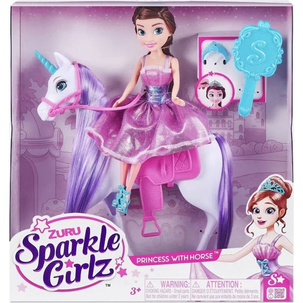 Zuru Sparkle Girlz 10" Princess Doll With Unicorn Kids Pretend Play Playset 3y+