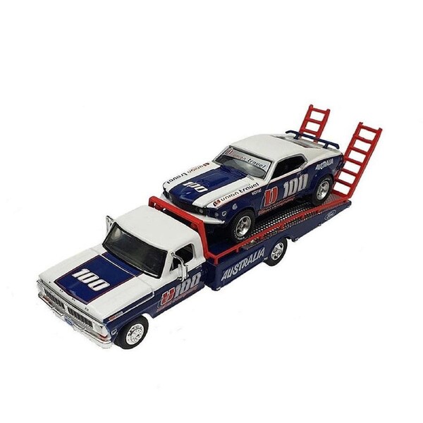 Acme 1:64 Scale Allan Moffat U100 1969 Trans Am Mustang with 1970 Ford F-350 Ramp Model