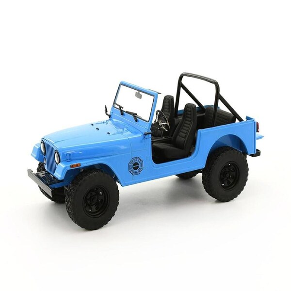 Greenlight Licensed 1:18 Scale Lost Jeep CJ-7 Dharma Movie Artisan 1977 Diecast Model Car Blue