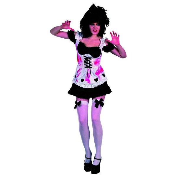 WH Women's Costume Fancy Dress Halloween Scary Bloody French Maid