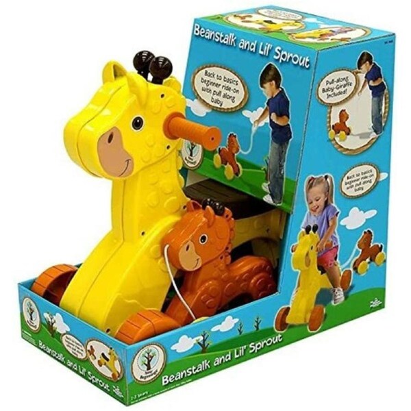 New Beginnings Giraffe Mountain Ride-On and Pull-Along Kids Toy 4+