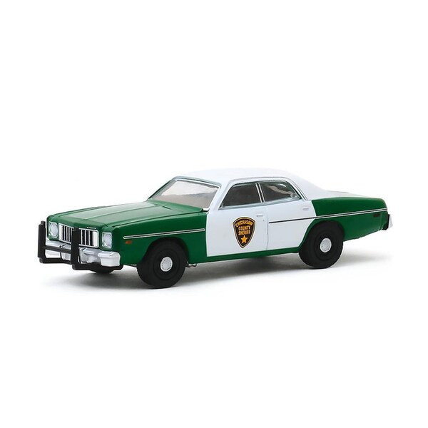 Greenlight Licensed 1:64 Scale Chickasaw County Sherriff 1975 Plymouth Fury Diecast Model Car