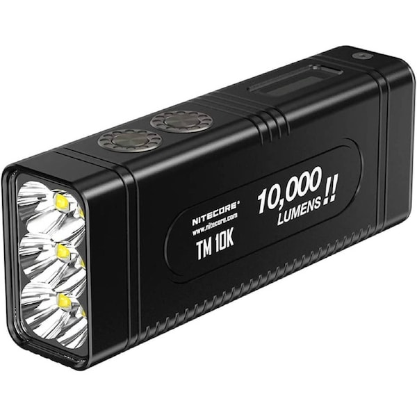 Nitecore TM10K TM10K Tiny Monster 10,000 Lumen Burst Rechargeable Flashlight, Black